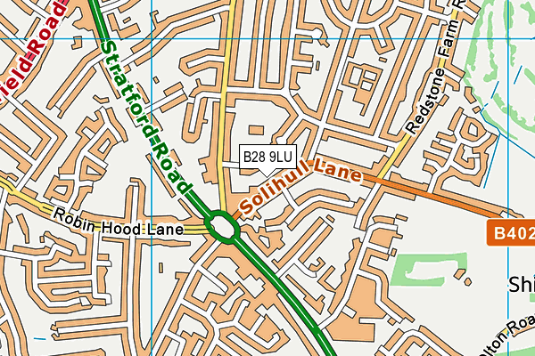 B28 9LU map - OS VectorMap District (Ordnance Survey)