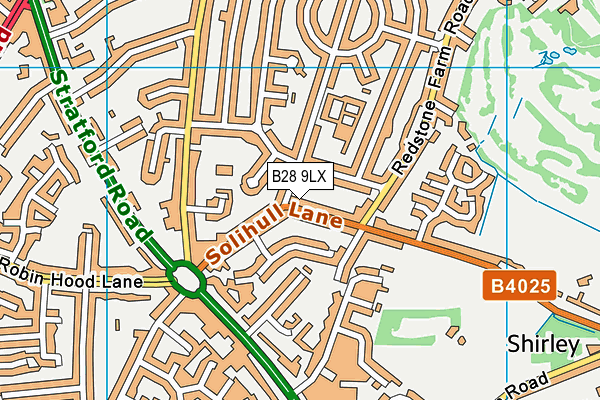 B28 9LX map - OS VectorMap District (Ordnance Survey)