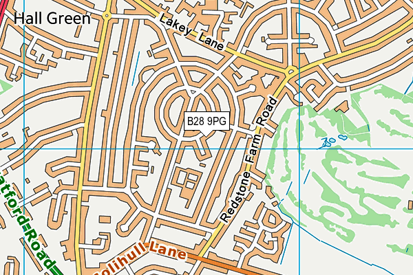 B28 9PG map - OS VectorMap District (Ordnance Survey)