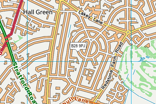 B28 9PJ map - OS VectorMap District (Ordnance Survey)