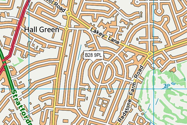 B28 9PL map - OS VectorMap District (Ordnance Survey)