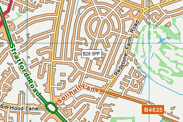 Robin Hood Academy map (B28 9PP) - OS VectorMap District (Ordnance Survey)