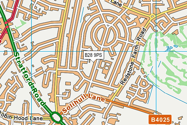 B28 9PS map - OS VectorMap District (Ordnance Survey)