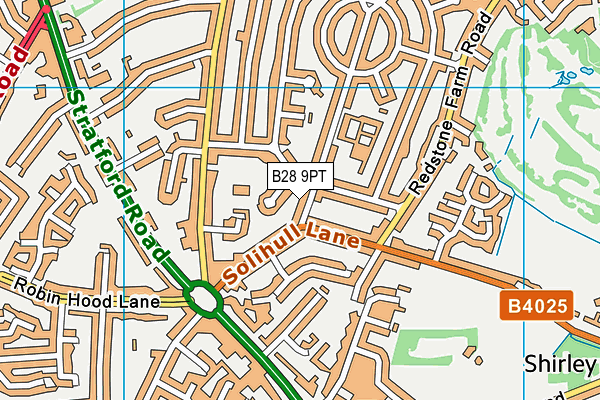 B28 9PT map - OS VectorMap District (Ordnance Survey)