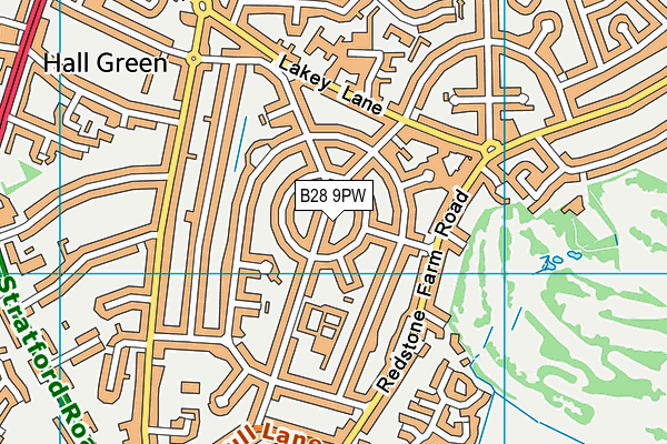 B28 9PW map - OS VectorMap District (Ordnance Survey)