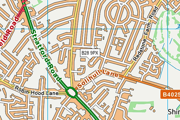 B28 9PX map - OS VectorMap District (Ordnance Survey)