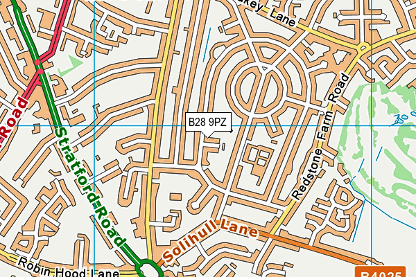 B28 9PZ map - OS VectorMap District (Ordnance Survey)