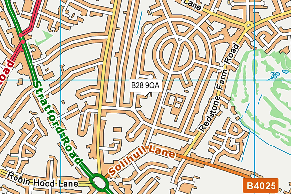 B28 9QA map - OS VectorMap District (Ordnance Survey)