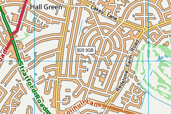 B28 9QB map - OS VectorMap District (Ordnance Survey)