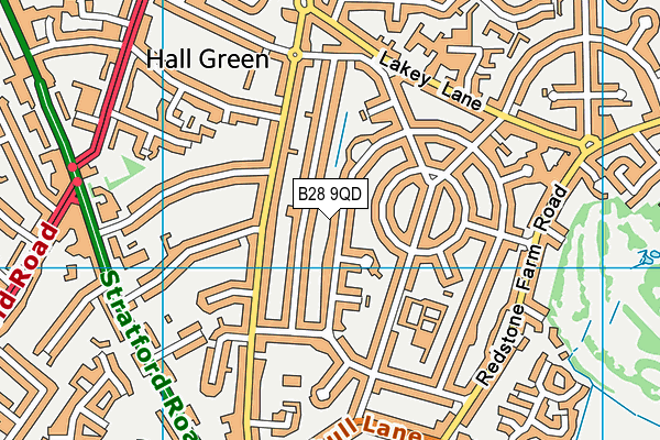 B28 9QD map - OS VectorMap District (Ordnance Survey)