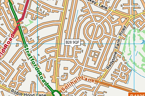 B28 9QF map - OS VectorMap District (Ordnance Survey)