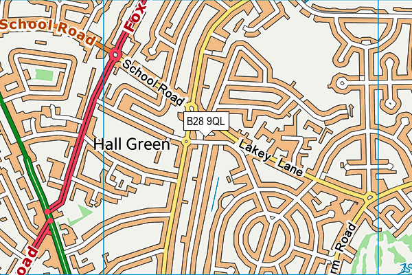 B28 9QL map - OS VectorMap District (Ordnance Survey)