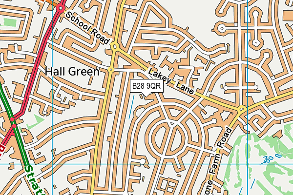 B28 9QR map - OS VectorMap District (Ordnance Survey)
