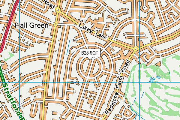 B28 9QT map - OS VectorMap District (Ordnance Survey)