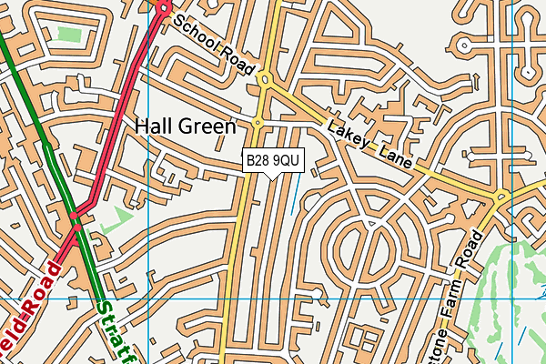 B28 9QU map - OS VectorMap District (Ordnance Survey)