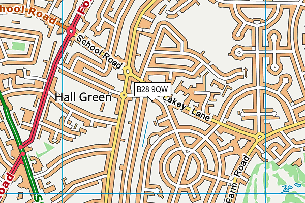 B28 9QW map - OS VectorMap District (Ordnance Survey)