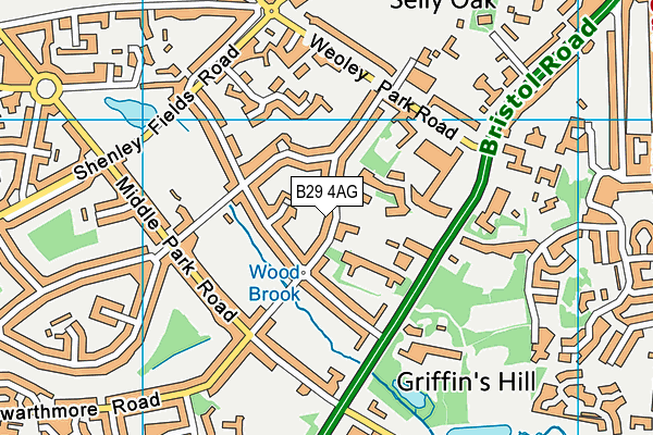 B29 4AG map - OS VectorMap District (Ordnance Survey)