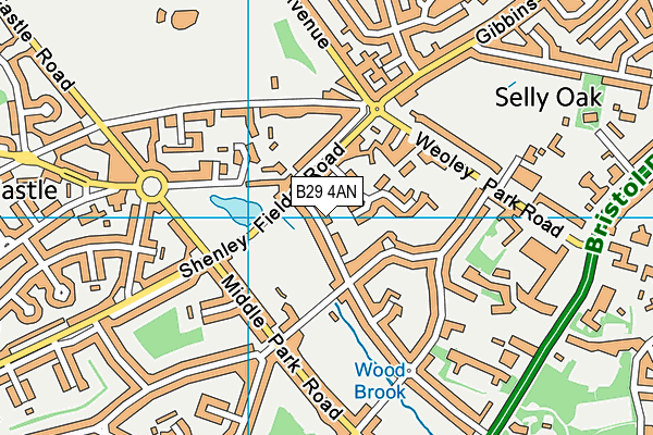 B29 4AN map - OS VectorMap District (Ordnance Survey)