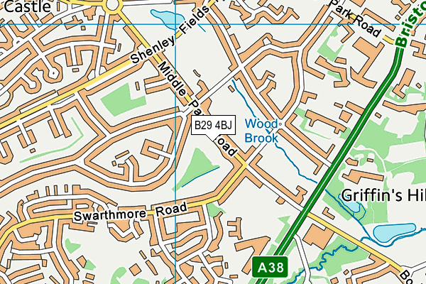 B29 4BJ map - OS VectorMap District (Ordnance Survey)