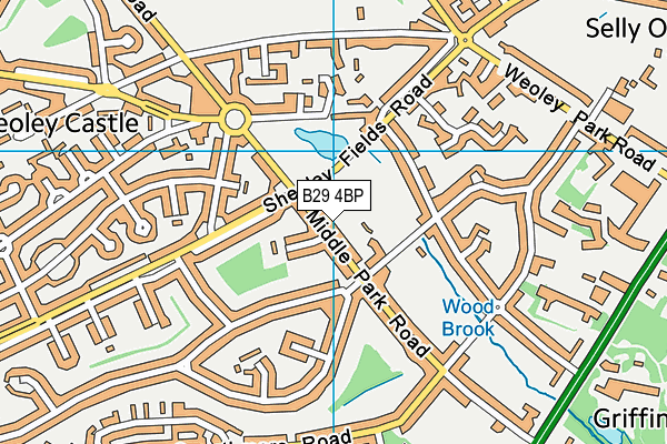 B29 4BP map - OS VectorMap District (Ordnance Survey)