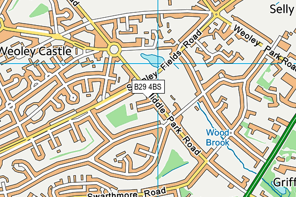 B29 4BS map - OS VectorMap District (Ordnance Survey)