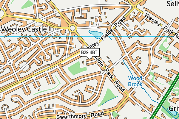 B29 4BT map - OS VectorMap District (Ordnance Survey)