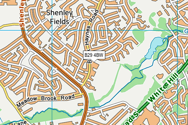 B29 4BW map - OS VectorMap District (Ordnance Survey)