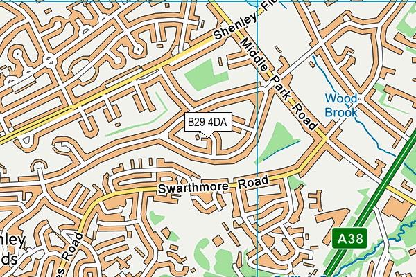 B29 4DA map - OS VectorMap District (Ordnance Survey)