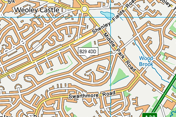 B29 4DD map - OS VectorMap District (Ordnance Survey)