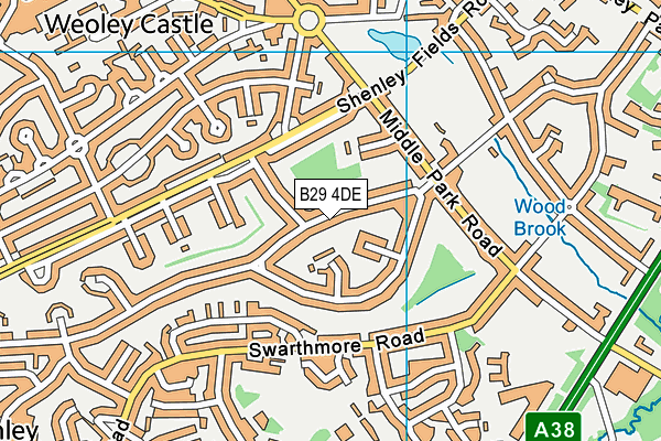 B29 4DE map - OS VectorMap District (Ordnance Survey)