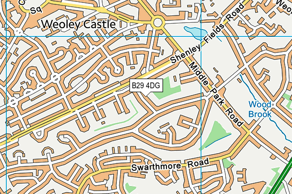 B29 4DG map - OS VectorMap District (Ordnance Survey)