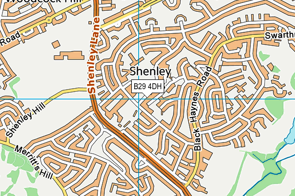 B29 4DH map - OS VectorMap District (Ordnance Survey)