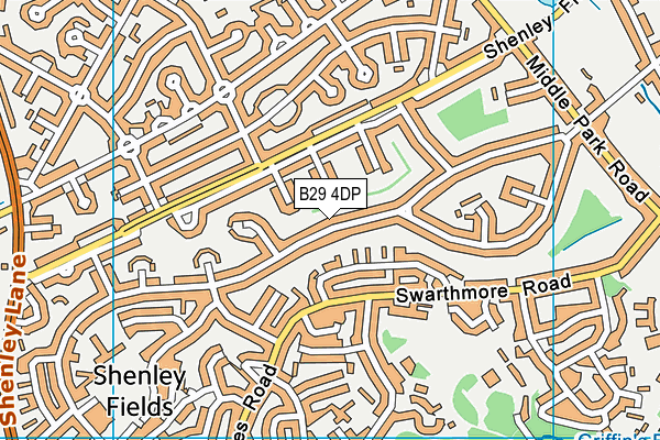 B29 4DP map - OS VectorMap District (Ordnance Survey)