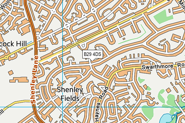 B29 4DS map - OS VectorMap District (Ordnance Survey)
