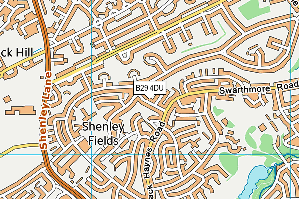 B29 4DU map - OS VectorMap District (Ordnance Survey)