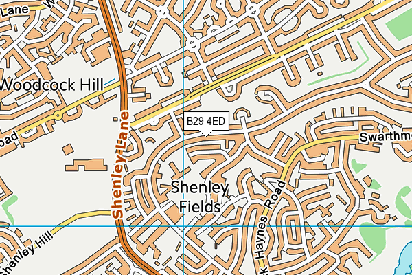 B29 4ED map - OS VectorMap District (Ordnance Survey)