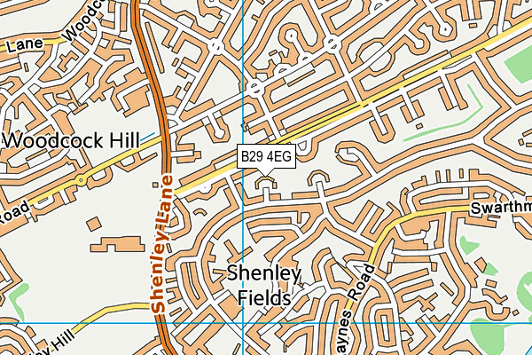 B29 4EG map - OS VectorMap District (Ordnance Survey)