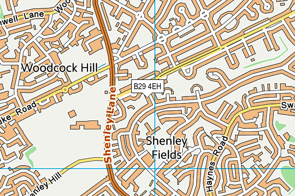 B29 4EH map - OS VectorMap District (Ordnance Survey)