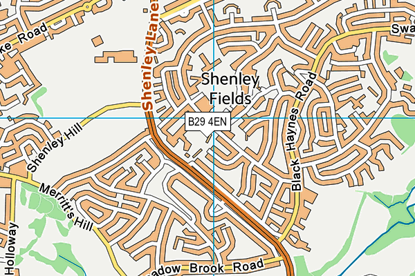 B29 4EN map - OS VectorMap District (Ordnance Survey)