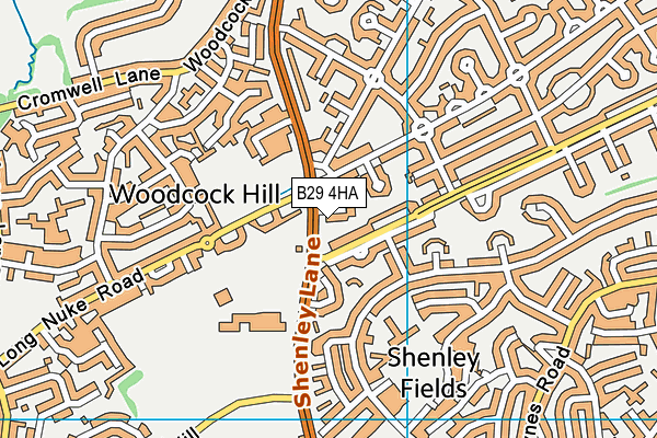 B29 4HA map - OS VectorMap District (Ordnance Survey)