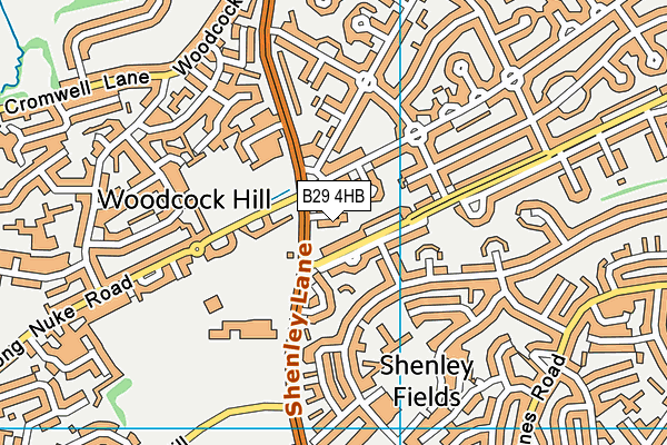 B29 4HB map - OS VectorMap District (Ordnance Survey)