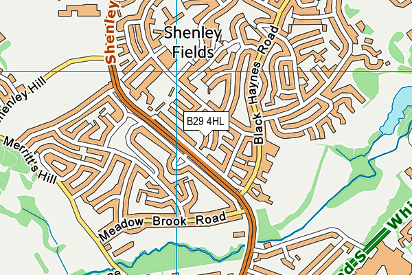 B29 4HL map - OS VectorMap District (Ordnance Survey)