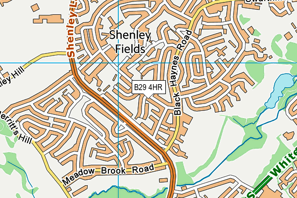 B29 4HR map - OS VectorMap District (Ordnance Survey)