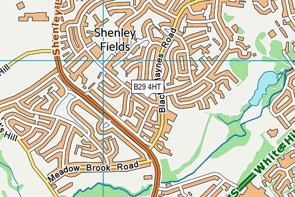 B29 4HT map - OS VectorMap District (Ordnance Survey)