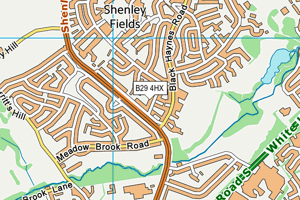 B29 4HX map - OS VectorMap District (Ordnance Survey)