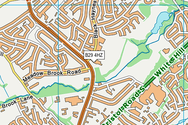 Shenley Lane Community Association & Sports Centre map (B29 4HZ) - OS VectorMap District (Ordnance Survey)