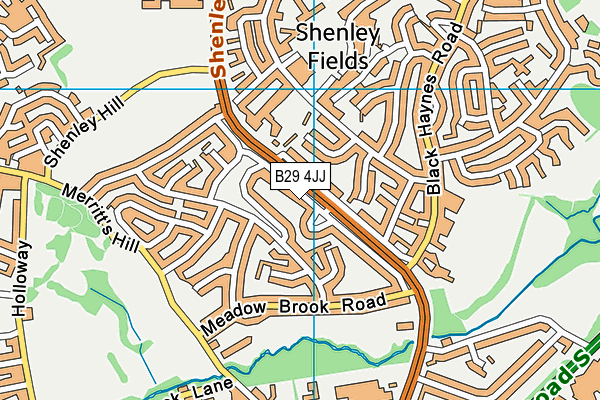 B29 4JJ map - OS VectorMap District (Ordnance Survey)