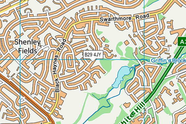 B29 4JY map - OS VectorMap District (Ordnance Survey)