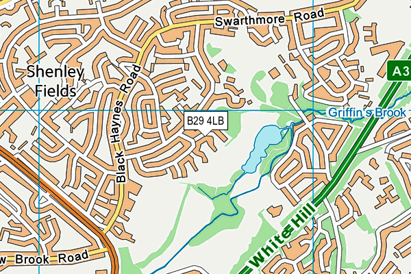 B29 4LB map - OS VectorMap District (Ordnance Survey)