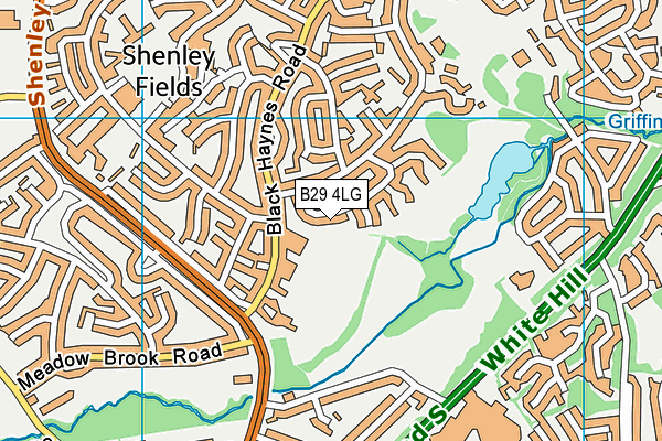 B29 4LG map - OS VectorMap District (Ordnance Survey)